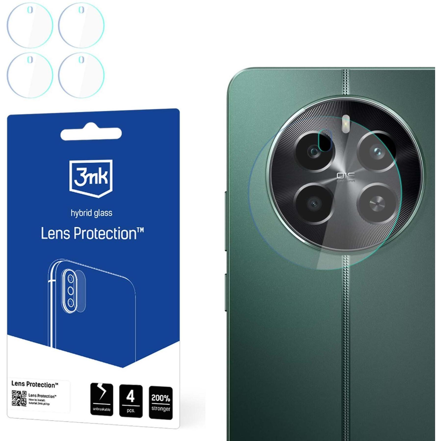 3MK Lens Protect Realme 12 4G Ochrona na obiektyw aparatu 4szt (4 pz., Realme 12), Pellicola protettiva smartphone, Grigio