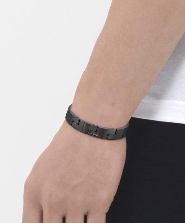Actual product image Lacoste - Fashion steel bracelet for men 2040222 (Stainless steel with black ion coating)