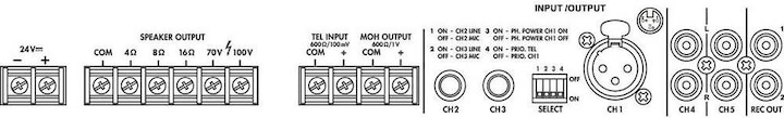 Actual product image Monacor ELA mono class D mixer amplifier 30 W, MP3, USB/SD, FM, DAB+, BT (Amplifier)