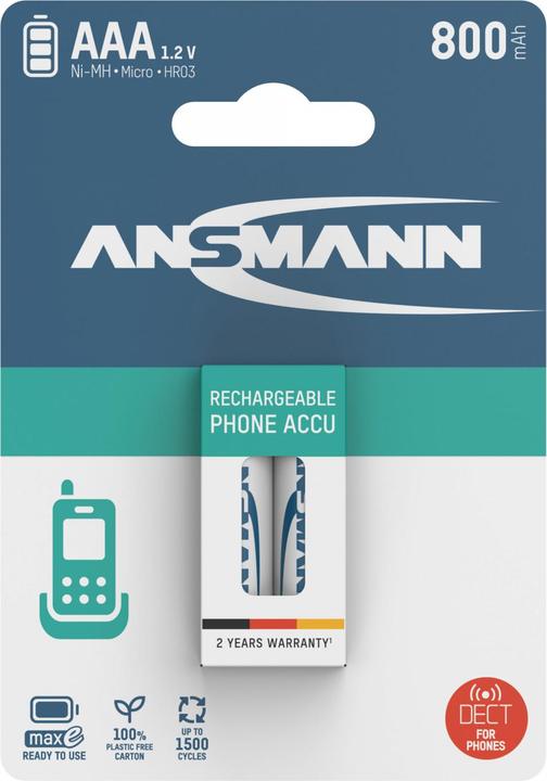 Immagine prodotto Ansmann AAA (2 pz., AAA, 800.80 mAh)