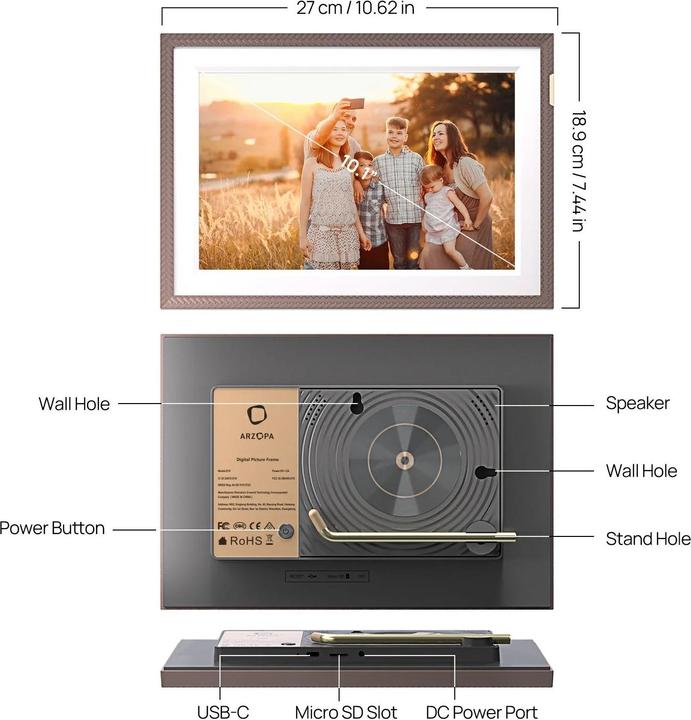 Actual product image Arzopa P101W 10 inch Digital Picture Frame (10.10")