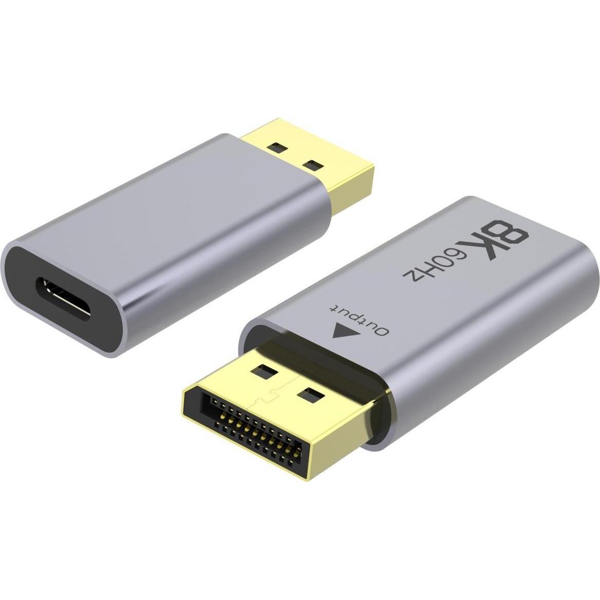 PremiumCord -Adattatore da USB-C a DisplayPort DP1.4 8K@60Hz e 4k@120Hz (USB-C), Adattatore dati + video