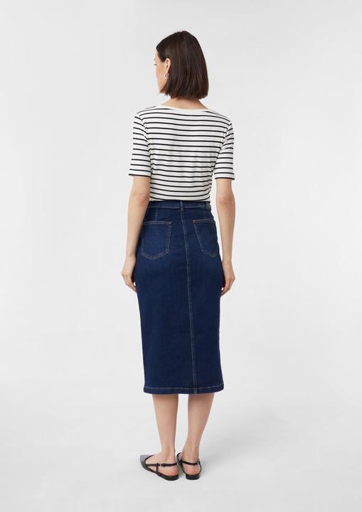 Produktbild Comma Rock Elastischer Midi-Jeansrock mit Waschung (44)