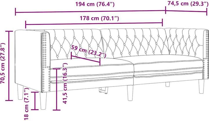 Actual product image vidaXL Nevada (3-seater)