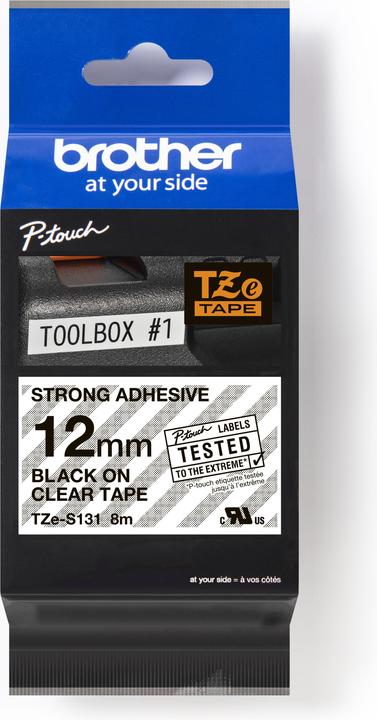 Produktbild Brother TZe-S131 (1.20 cm, Schwarz, Transparent)