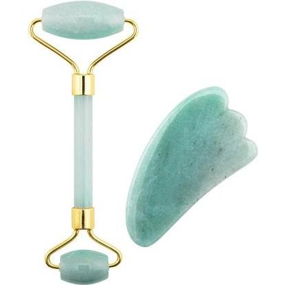 Palsar 7, Gesichtspflegegerät, Grüner Aventurin Jade Roller & Gua Sha Set