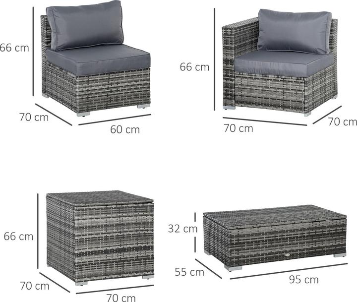 Produktbild Outsunny Gartenmöbel Set mit Stauraum