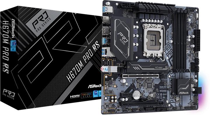 Actual product image AsRock H670M Pro RS (LGA 1700, Intel H670, mATX)