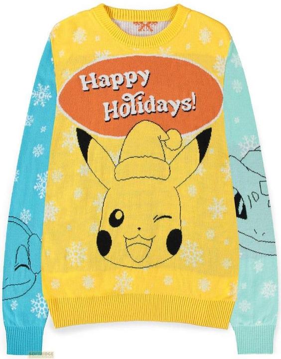 Actual product image Difuzed Pokémon Pullover Pikachu, Bulbasaur, Squirtle & Charmender (Christmas Jumper) Grösse S (S)