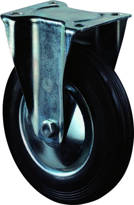 Actual product image HP Autozubehör Fixed castor Wheel Ø 125 mm Load capacity 100 kg Solid rubber plate L105xW80 mm
