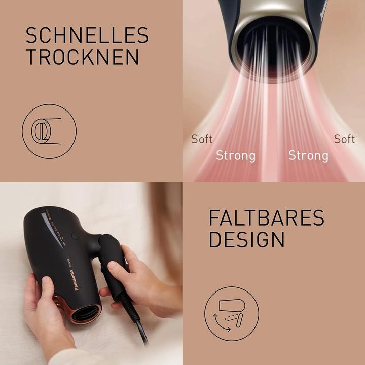 Actual product image Panasonic nanoe™ hair care series hair dryer EH-NA9J with double mineral technology - Champagne Gold (1800 W)