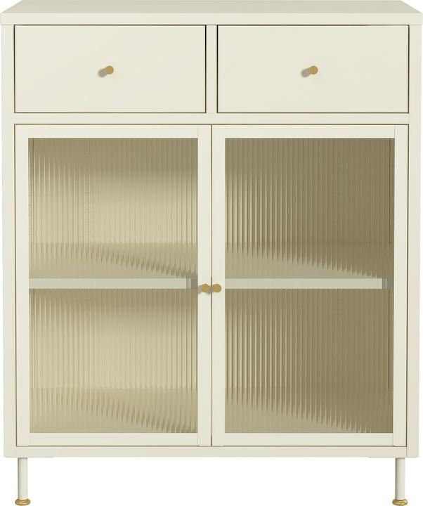Image du produit En.Casa Sideboard Lindau Stahl 97x80x40 cm Cremeweiss (80 x 40 x 97 cm)