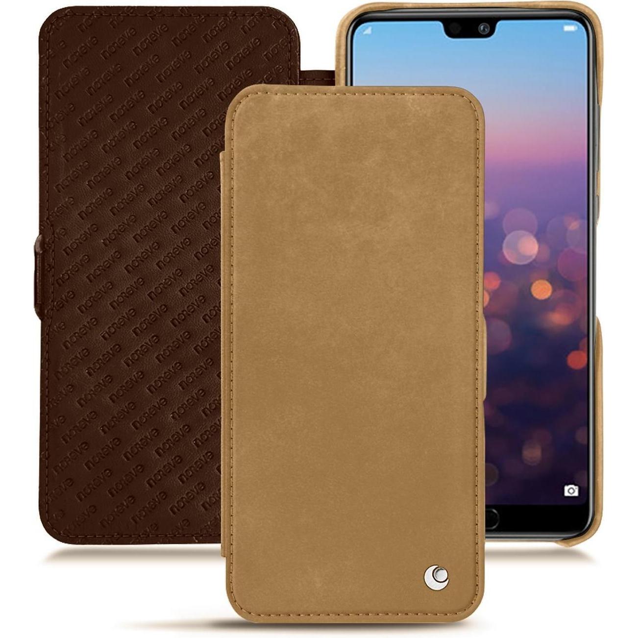 Noreve Lederschutzhülle horizontal (Huawei P20 Pro), Smartphone Hülle, Braun