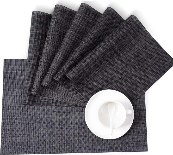 Produktbild Esmée Hitzebeständige PVC Tischunterlage Abwaschbare Teller Untersetzer Tischset 8er Set (8 Stk., 45 x 30 cm)