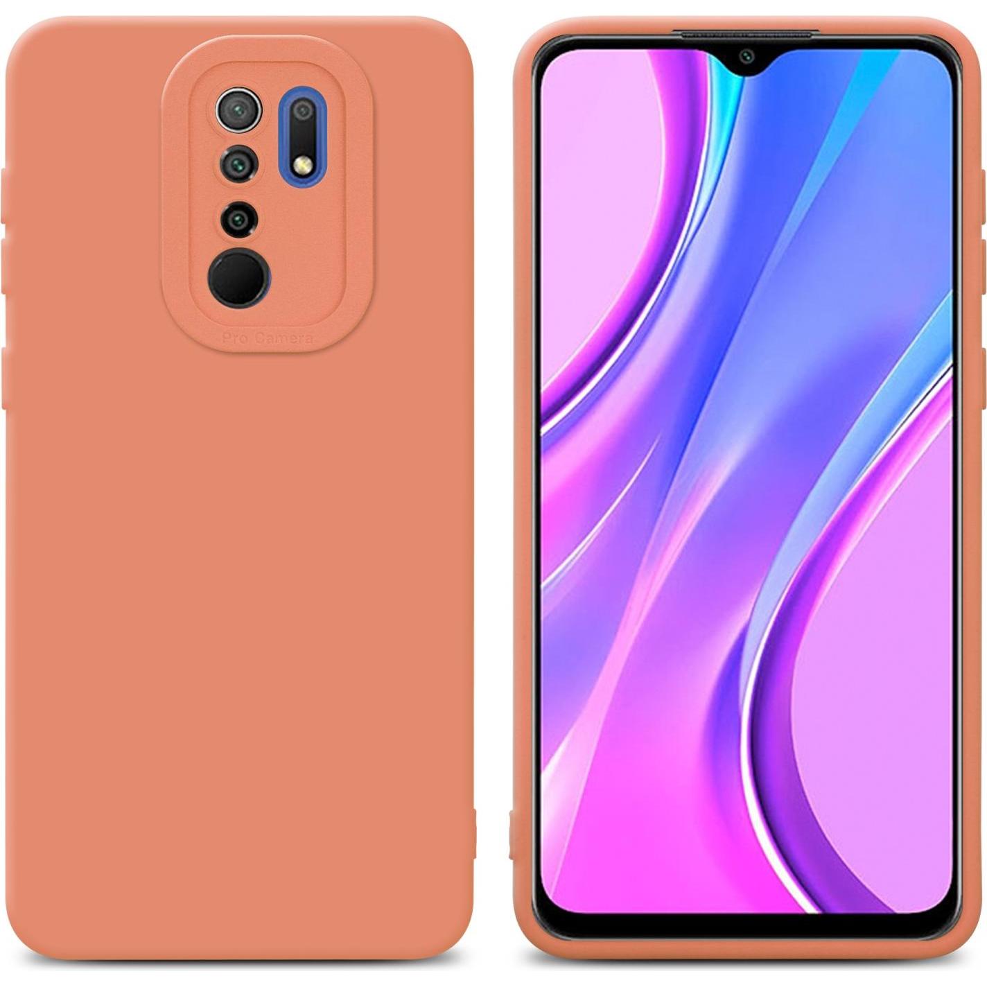 Cadorabo Hülle für Xiaomi RedMi 9 im TPU Fluid LM162 Style (Xiaomi Redmi 9), Smartphone Hülle, Orange