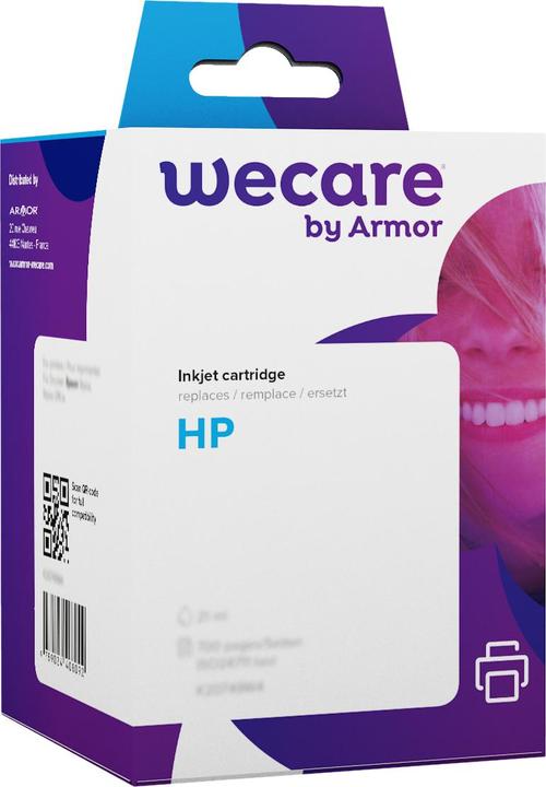 Actual product image Wecare Ink 302XL rebuilt black F6U68AE for HP OfficeJet 3830 21ml (FC)