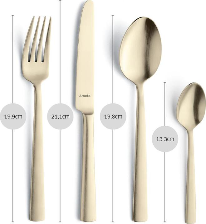 Immagine prodotto Amefa VENTURA Besteckset 24-teilig PVD champagner (24 Pezzo/i, Set di posate)