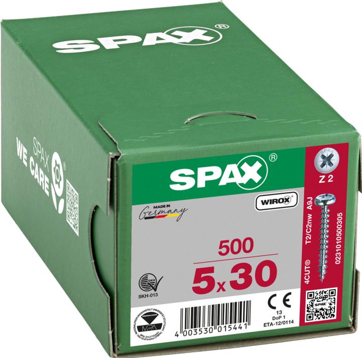 Actual product image Spax Chipboard screws PH PZ2 5,0x30 mm (500 Screws per piece)