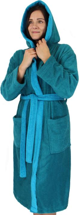 Immagine prodotto Normani Accappatoio da donna in cotone con spugna, bicolore - OEKO-TEX® 100 - 8783 (3XL)