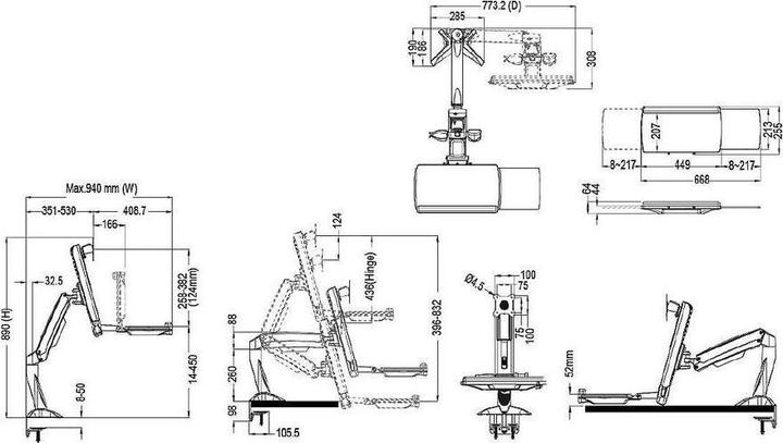 Actual product image Multibrackets Flex Desk Workstation (27", 8 kg)