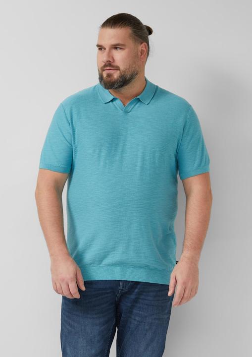 Produktbild s.Oliver Strick-Poloshirt in Flammgarnstruktur (4XL)