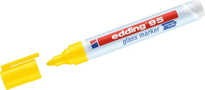 Image du produit Edding Crayon-feutre Marqueur pour verre 95 (Jaune, 3 mm, 1 x)