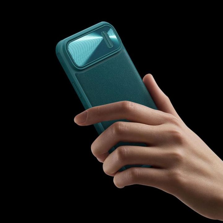 Actual product image Nillkin CamShield Leather S Case iPhone 14 Cover with Black Camera Cover (Apple iPhone 14)