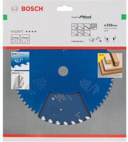 Produktbild Bosch Professional Zubehör Kreissägeblatt Expert for Wood, 210 x 30 x 2,8 mm, 40