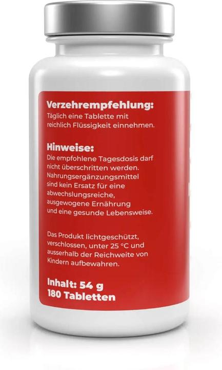 Nährwerte und Zutaten VeLife Vitamin B12 Tabl (180 Stk., Tabletten, 81 g)