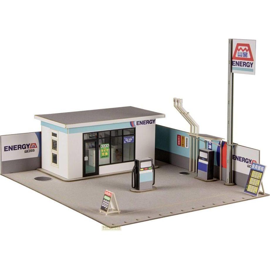 Plum Original Illustration Paper Model Kit 1/64 Gas Station 11 cm (re-run)