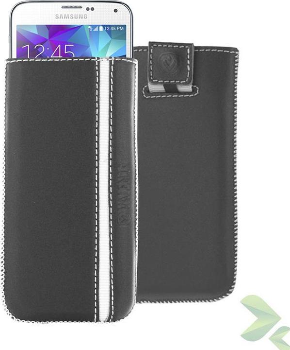 Produktbild Valenta Pocket Stripe - Leder-Schutzhülle (schwarz) (Sony Xperia Z, Samsung Galaxy S5, Sony Xperia M2)