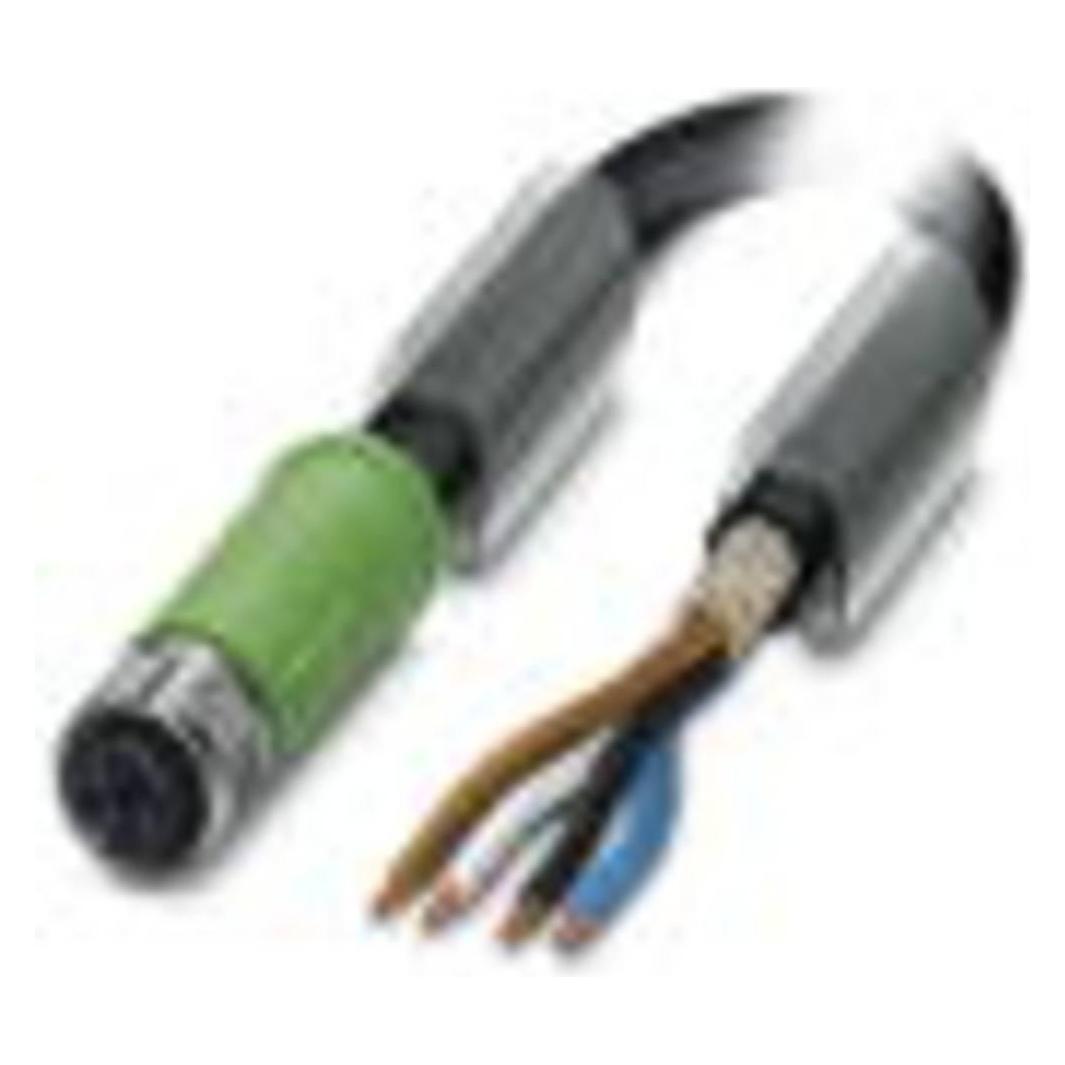 Phoenix Contact M12 SAC kabel, afgeschermd, T-gecodeerd, 4-pos., Kabels + Stekkers, Zwart