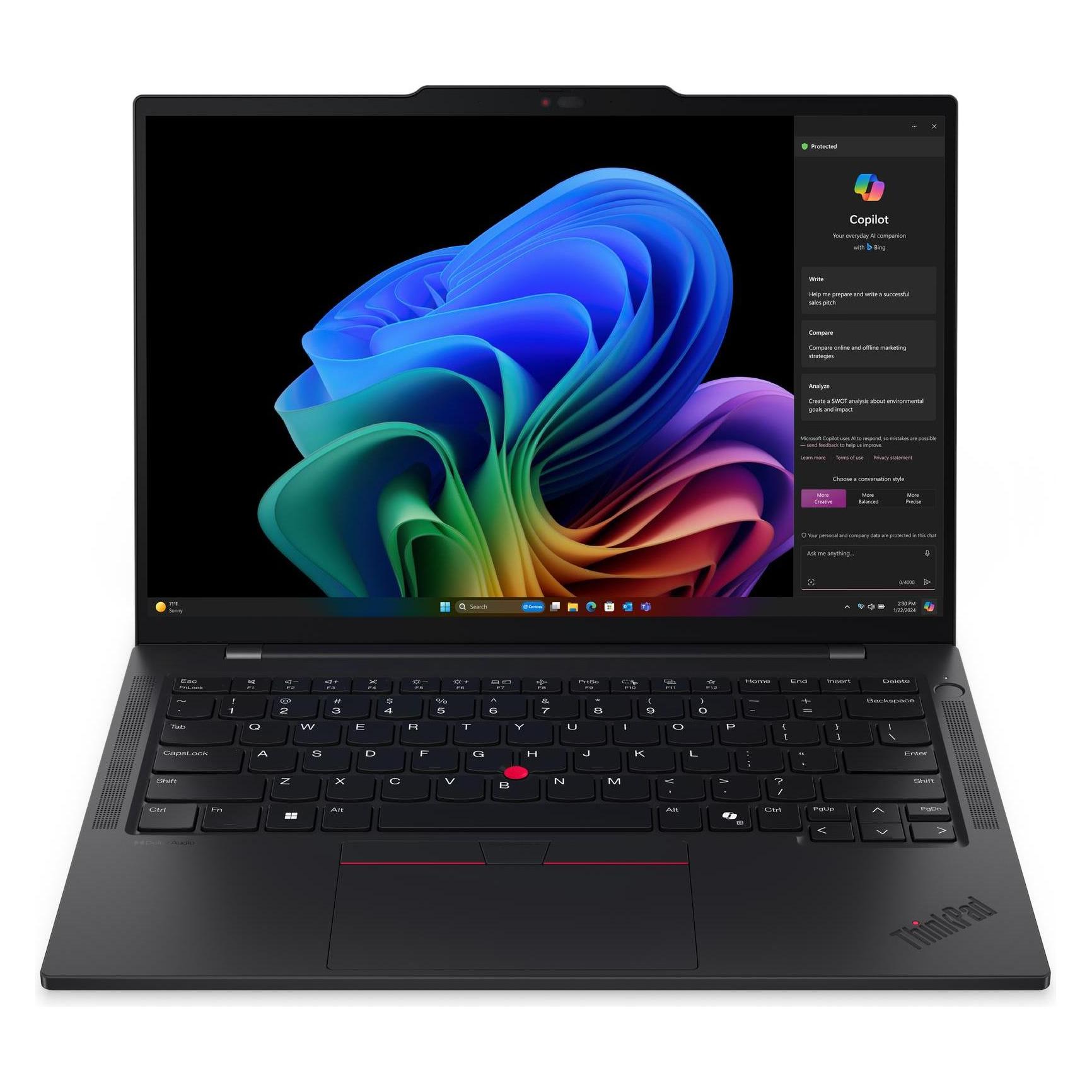 Lenovo ThinkPad T14s Black 14 " IPS WUXGA 1920 x 1200 pixels Anti-glare Snapdragon X Elite , Noteboo