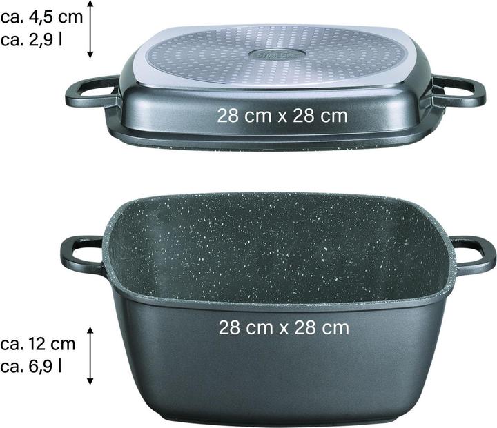 Produktbild Stoneline Classic (Bräter + Schmortopf, Bratpfanne, Grillpfanne, Dampfkochtopf, Pfannenset + Topfset)