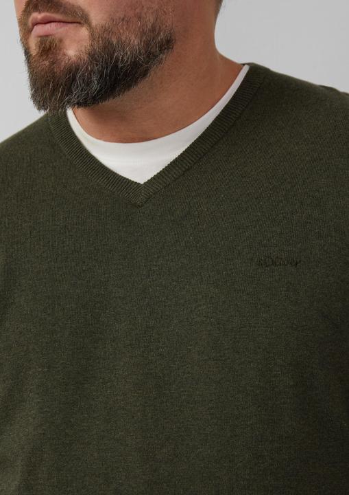 Produktbild S.Oliver Strickpullover Strickpullover mit Logo-Stickerei (4XL)