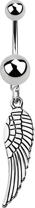 Image du produit Star Piercing Banane argent avec pendentif aile d'ange contour (sans laiton, Acier chirurgical 316L)