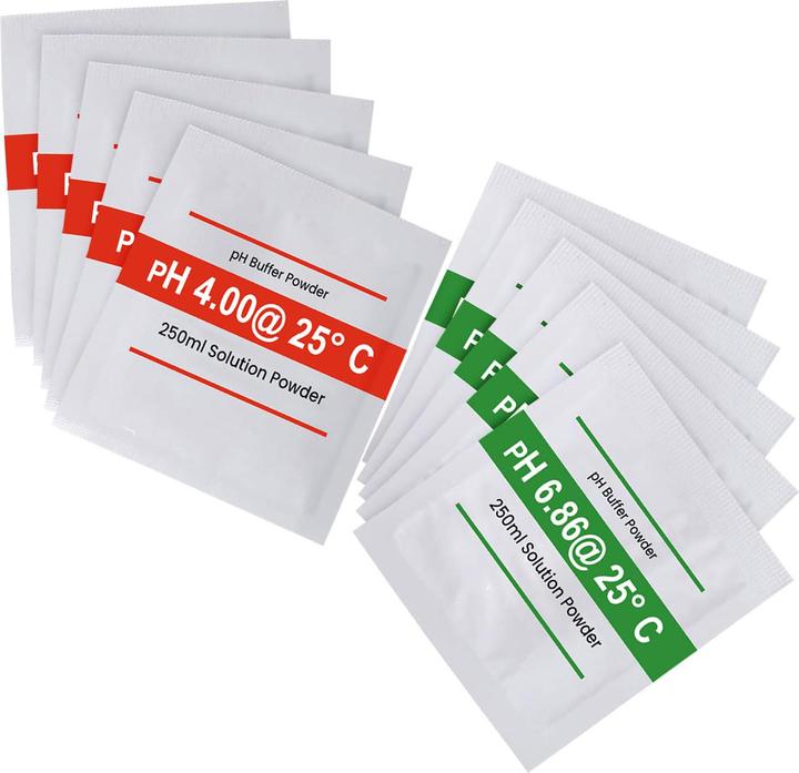 Ideoon Professionelles 10er-Set pH-Kalibrierlösungen, Hochpräzise pH 4.00 & pH 6.86 Pufferlösung