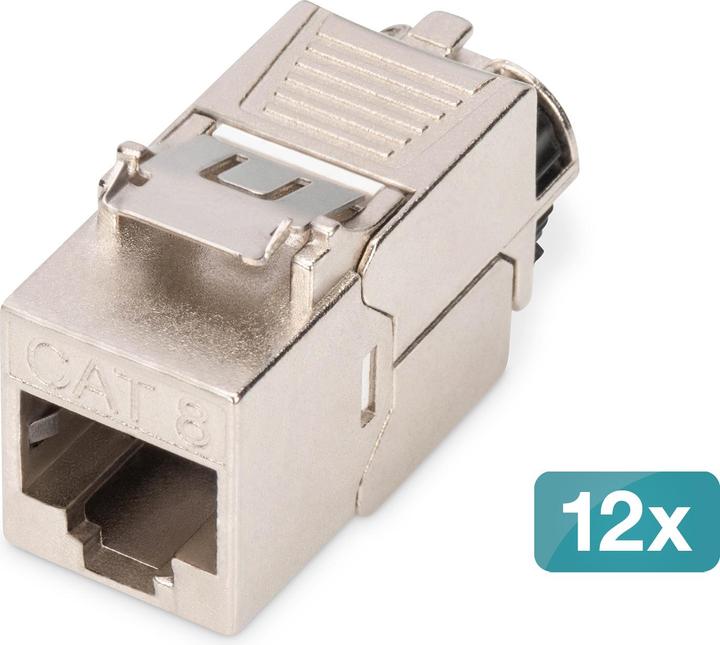 Immagine prodotto Digitus Modulo Keystone Cat.8.I schermato, senza attrezzi, cappuccio antipolvere, 12 pezzi. (Modulo Keystone)