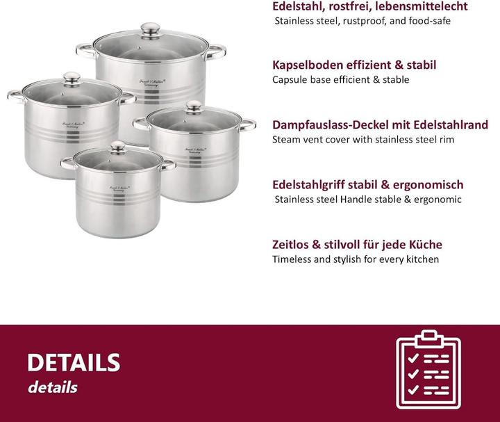 Actual product image Hooz Edelstahl Kochtopf-Set (Pan set + pot set, Stainless steel)