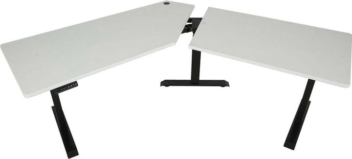 Actual product image Swisshandel24 Desk, computer table, 120° electrically height-adjustable white, black (257 x 68 x 121 cm)