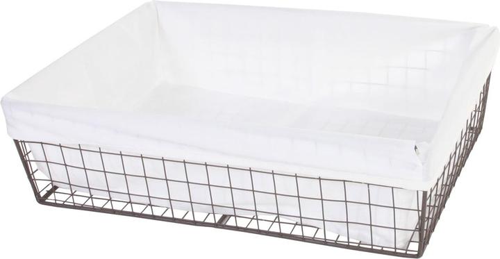 Actual product image Swisshandel24 Set of 4 Shelf Basket Tanta, Bathroom Basket Cupboard Basket Storage Tidy Helper, metal with fabric