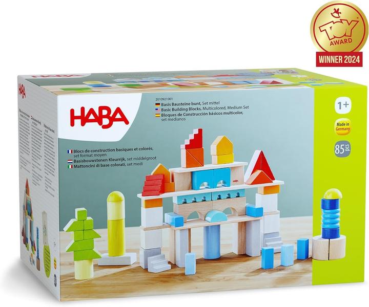Actual product image Haba Basic building blocks coloured set medium **