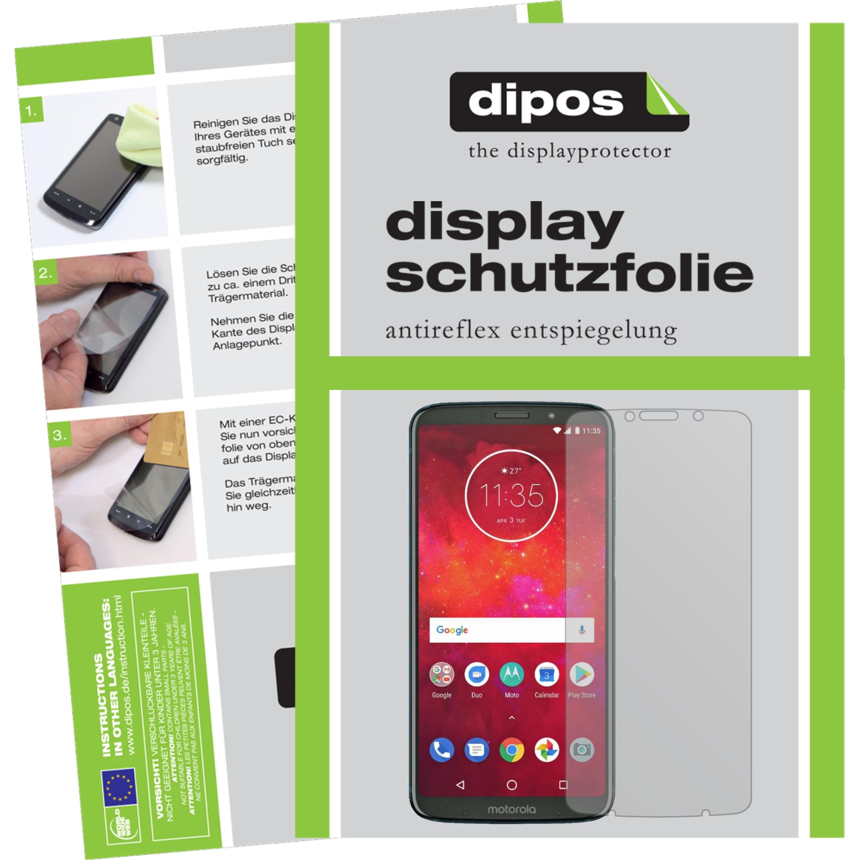Dipos Displayschutzfolie Antireflex (6 Stück, Motorola Moto Z3 Play), Smartphone Schutzfolie, Transparent