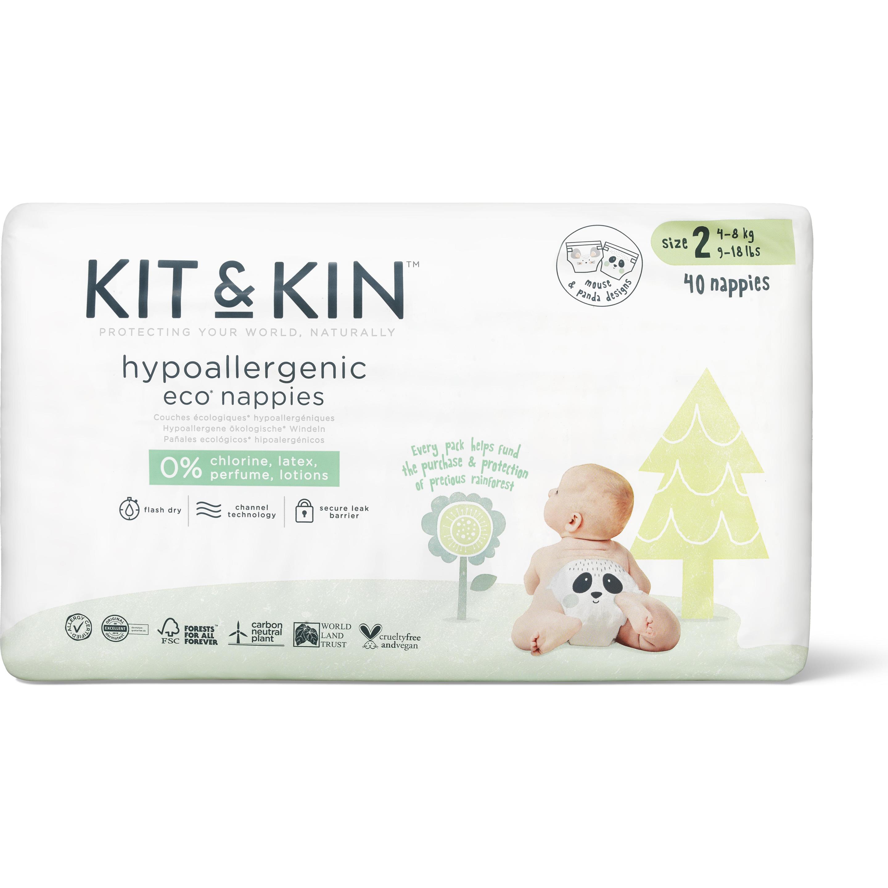 Kit & Kin Nappies (Gr. 2, Tragepack, 40 Stück)