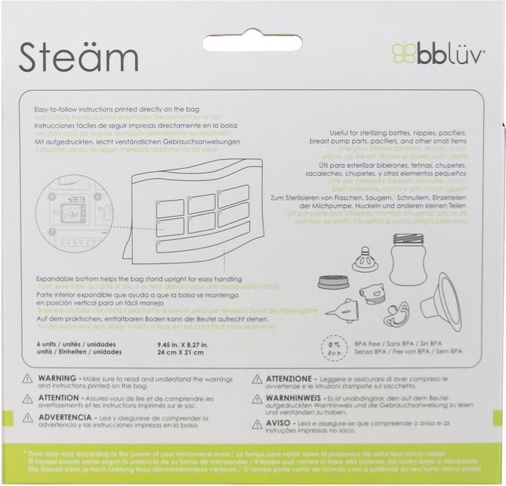 Produktbild Bblüv 6 Dampf-Mikrowellen-Sterilisationsbeutel