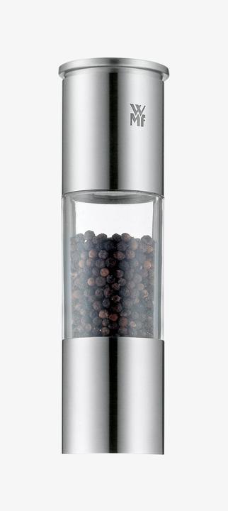 Productafbeelding WMF Zoutmolen Pepermolen 18cm Keramische Molen Glazen Container Roestvrij Staal (Peper)