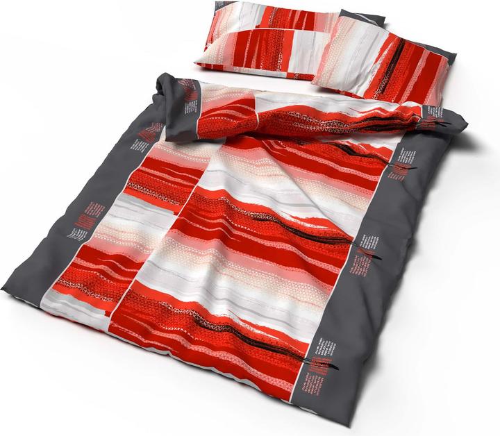 Produktbild Lotus Bettwaren Bettwäsche Bambus Cap Azur rot (Duvetbezug, 135 x 170 cm)