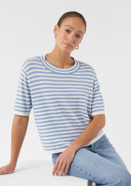 Produktbild Comma Strickpullover Kurzarm-Pullover aus Feinstrick im Boxy Fit (46)