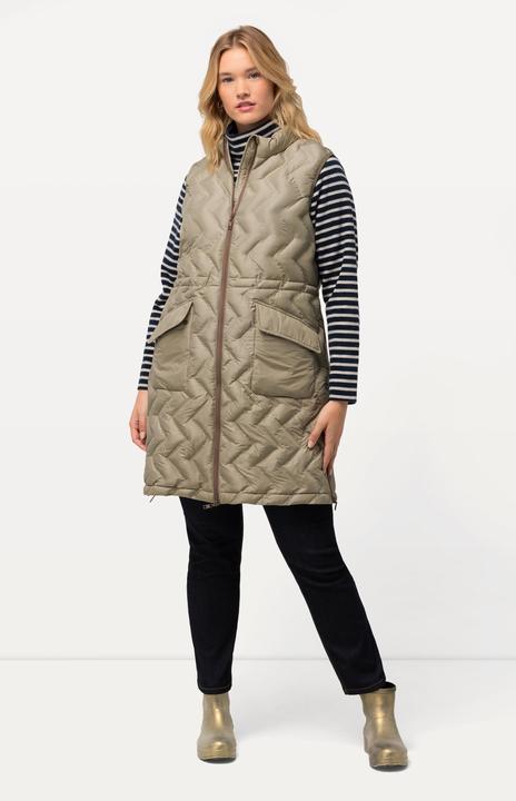 Produktbild Ulla Popken HYPRAR Long-Steppweste, Zacken, Stehkragen, 2-Wege-Zipper (46, 48)
