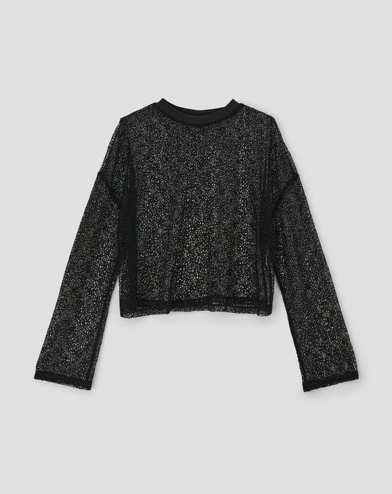 Actual product image S.Oliver T-Shirt Langarmshirt aus Netz-Spitze (L)